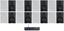 Rockville Rock Zone 8 Channel Receiver 16 6.5" In-Wall Speakers For Restaurant
