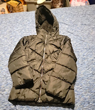 SwissTech Kids Black Hooded Full Zip Puffer Jacket Fleece Lined Size 4T