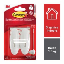 Command™ Medium Wire Hooks 2 Hooks, 4 Medium Strips 4.25 per strip