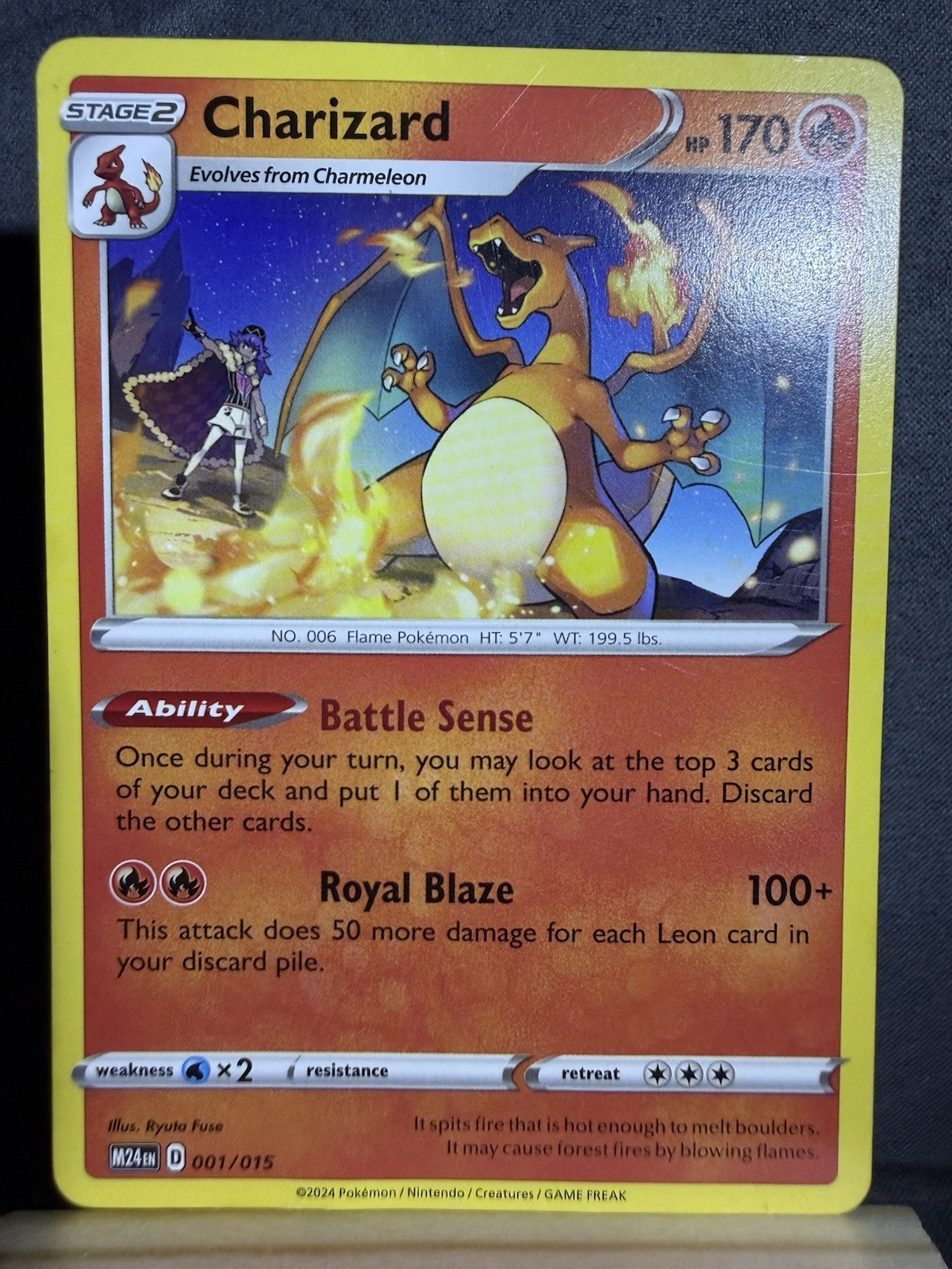 Pokemon TCG Charizard 001/015 McDonald's Collection 2024 Rare Stage 2 Promo DMG