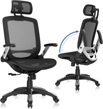Ergonomic Office Chair, High Back Home Desk Chair with Headrest, Flip-Up Arms, 9