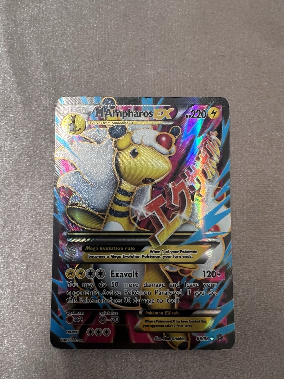 M Ampharos EX (88 Full Art) 88/98 XY - Ancient Origins Holo