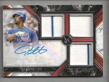 2022 Museum Collection Swatch Triple Relic #SWTRADL Derrek Lee Auto Jersey /200
