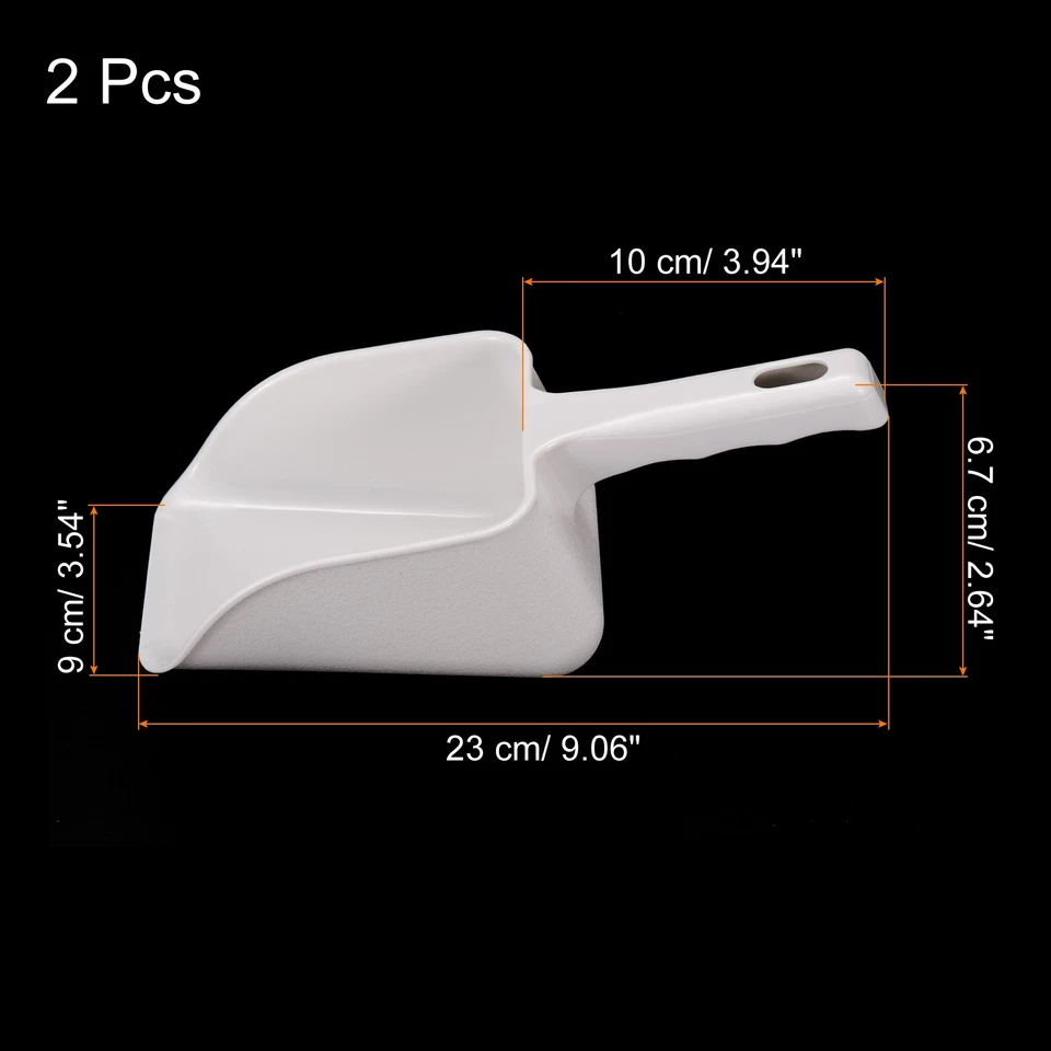 2Pcs Ice Scoop ABS 9.06x3.54" Small Ice Maker Flour Cereal Sugar Handle Shovel Foto 2 de 4