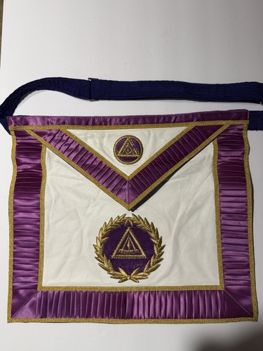 Vintage Masonic Past Master Apron Purple Gold Fraternal Regalia Helling Bros USA