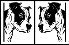 Pitbull Peeking Rendering Black Vinyl Decal Car Truck Window Tablet Notebook