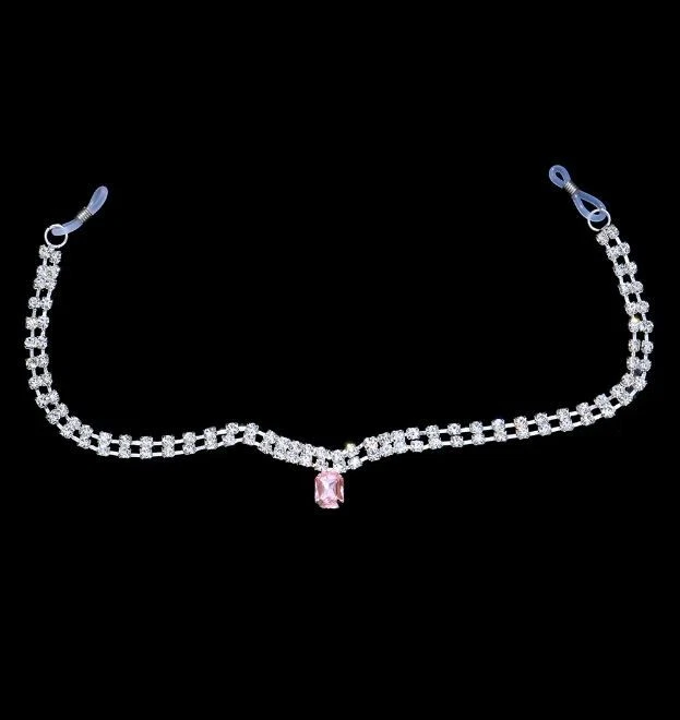 Pink Crystal Sexy Nipple Chain Non Piercing Goth Erotica Faux Rhinestone - Image 3 of 4