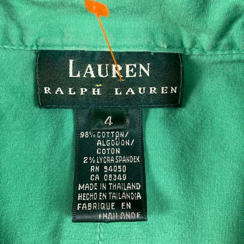 Lauren Ralph Lauren Bluse Gr. 4 grün einfarbig Stretch Karriere Knopfkragen - Bild 4 von 7
