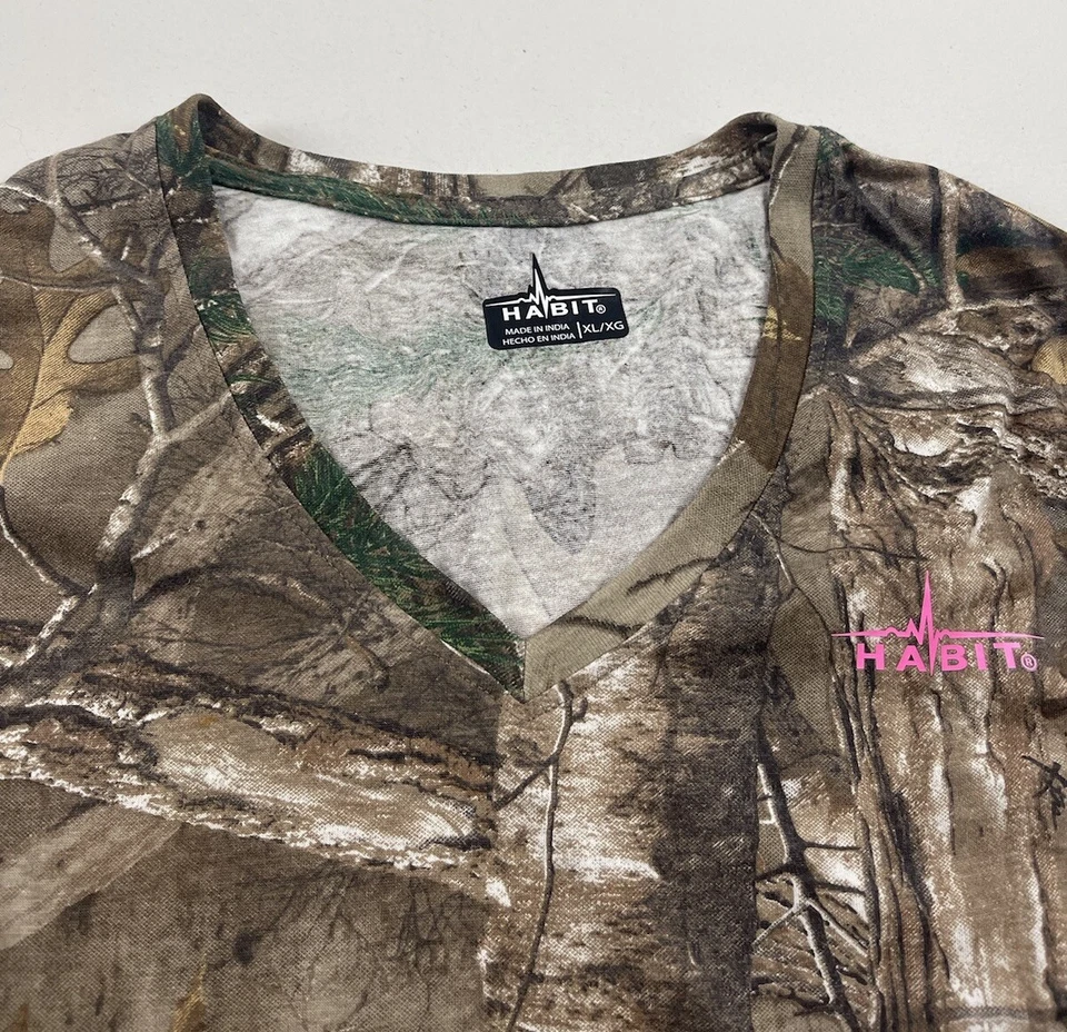 Habit Realtree Shirt Women Size XL Brown Hunting Top Tree Mossy Oak Outdoor - Image 2 of 4