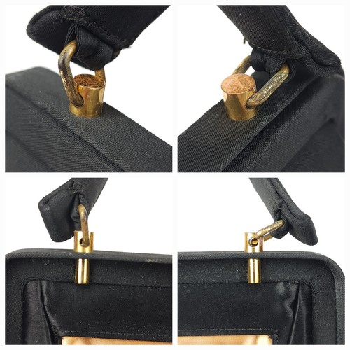 Borsa da sera vintage Coblentz originale portamonete specchio nero stile seta gioiello - Foto 17 di 24
