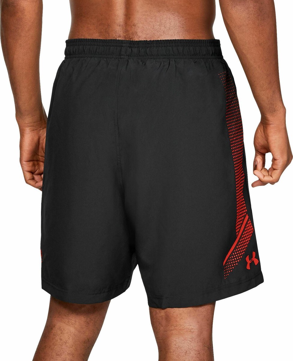 Under Armour Woven Graphic Mens Small Training Shorts Black/red