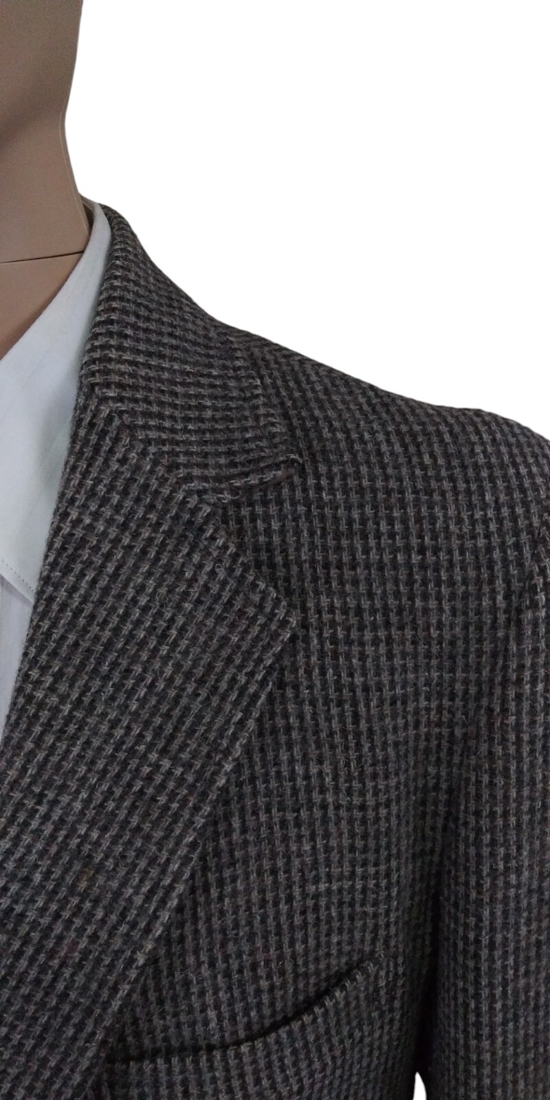 Vintage Pendleton Leather Button Plaid Tweed Wool… - image 3