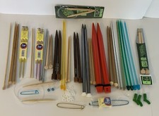 Lot of 20 Knitting Needles Various Sizes Wood/Metal, Plastic  Accessories