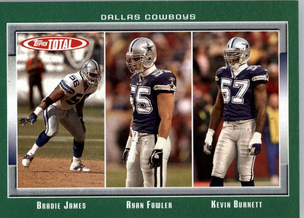 2006 Topps Total #141 Bradie James, Ryan Fowler, Kevin Burnett - Dallas Cowboys