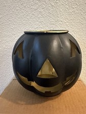 Pottery Barn Black Jack O Lantern Pumpkin 2 PACK HALLOWEEN 5" high MINI