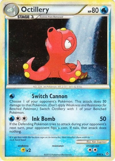 Pokemon Octillery 6/95 Holo Rare HGSS Unleashed LP