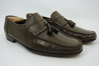Santoni Men’s Brown Leather Tassel Loafers | Size 11.5 D | Made in Italy SANTONI Loafers 153674654 main image 4