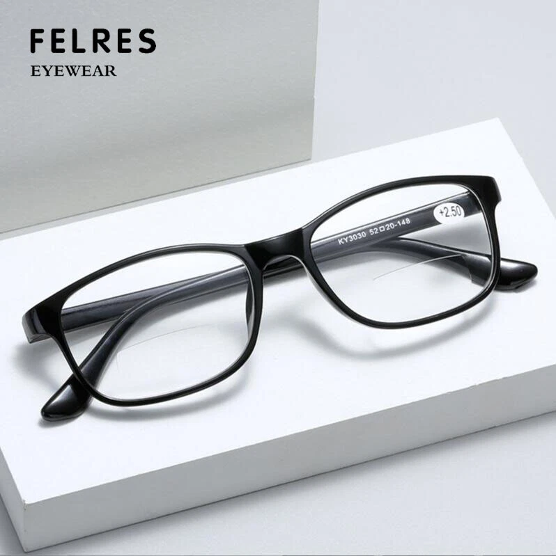 2x Herren Damen Bifokal Quadrat Lesebrille Lesebrille 1,0 1,5 2,0 2,5 3 3,5 4,0 - Bild 3 von 4