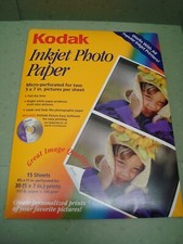 Kodak 8.5" x 11" Perforated Inkjet Photo Paper 15-Sheets 5x7 Prints