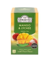 Ahmad Tea Mango Lychee Green Tea Bags 20 Count Tropical Flavor Pack