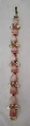 VINTAGE COSTUME JEWELRY PINK TWO TONE LUCITE THERMOSET BRACLET 1950'S ERA