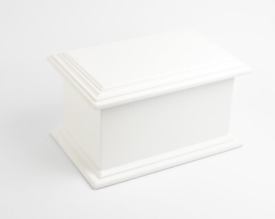 MDF Holz Erwachsene Einäscherung Asche weiß Sarg Urnenbox 3 Größen vollständig personalisiert