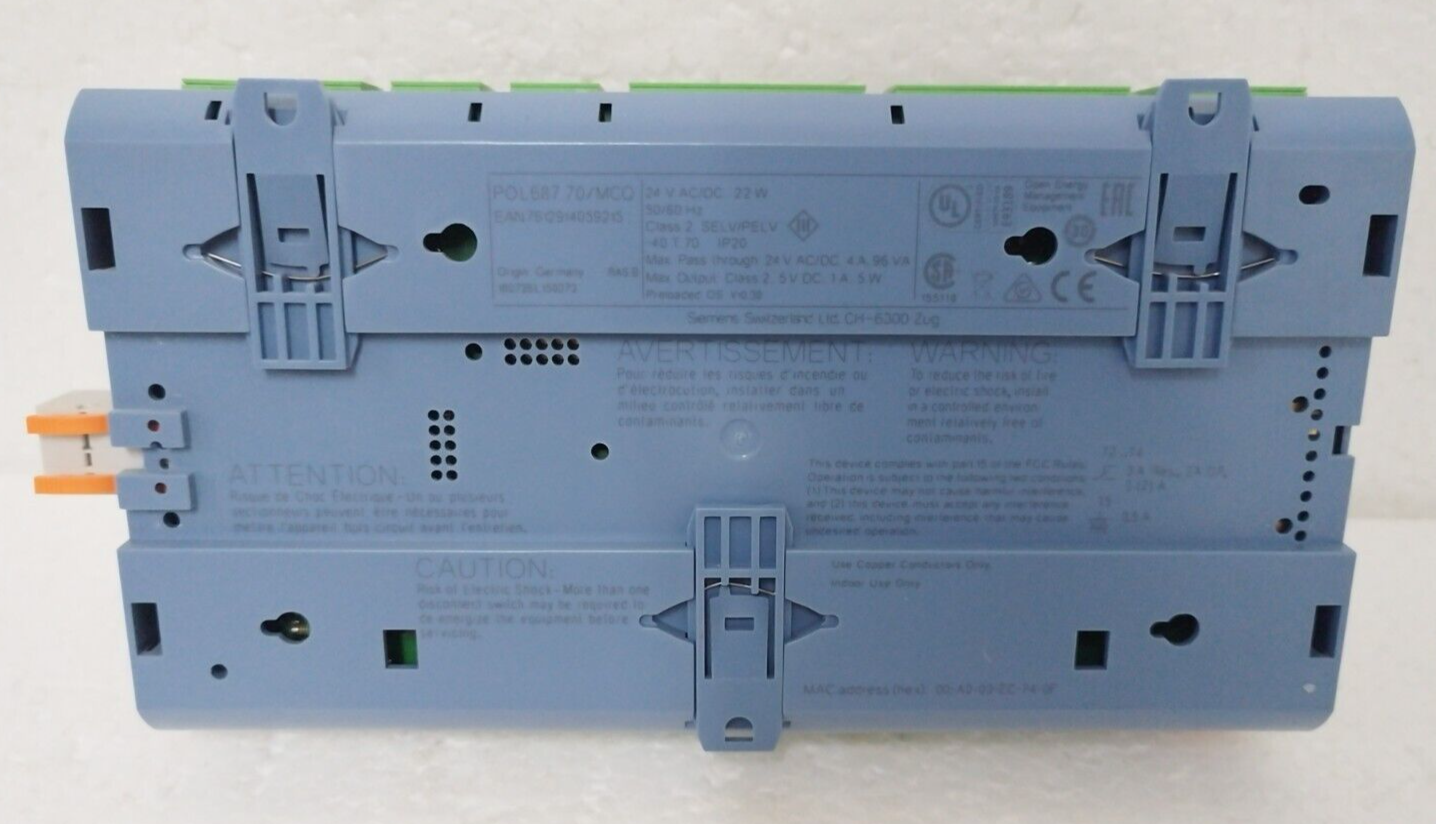 Microtec Iii Control SIEMENS POL687.70/MCQ MicroTech III MT3006 BASE CONTROLLER W/ IP ...