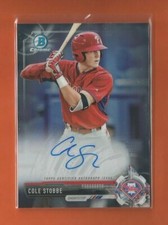 2017 BOWMAN CHROME PROSPECT COLE STOBBE ON CARD AUTO #CPA-CS PHILLIES (B)