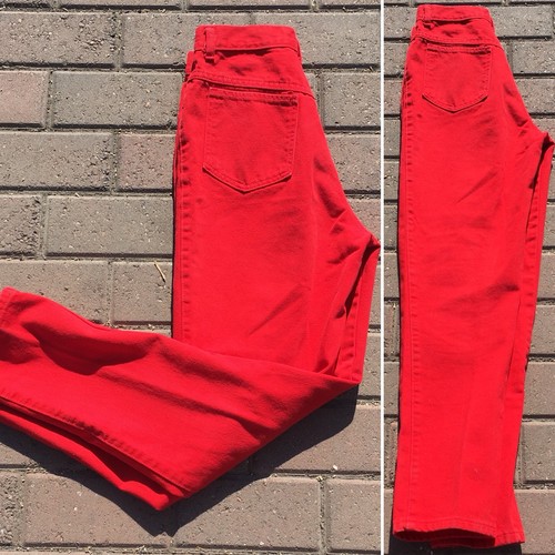 Vintage Palmetto’s Jeans High Waist Tapered Leg Red 27 1/2” Waist USA 80s 90s - Picture 4 of 12