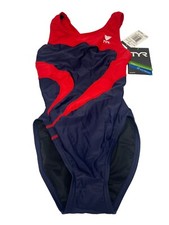 TYR One Piece Swimsuit Womens Size 28 Blue Red NEW TAGS NWT ALLIANCE