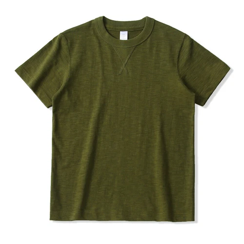 Men's Retro Heavyweight Us Slub Cotton Gusset Tubular Short Sleeve T-Shirt - Picture 20 of 30