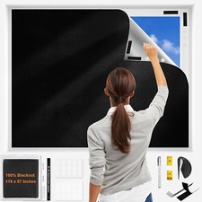 100 Blackout Curtains, 118" X 57" Portable Black Out Curtains for Bedroom,