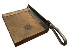 Vintage Burke & James Ingento No.6 Guillotine Paper Cutter Hardwood 6" cast iron