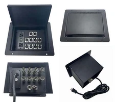 PROCRAFT LARGE GAP LID FEED-THRU RECESSED Stage Pocket/Floor Box w/ 1) WIRED AC