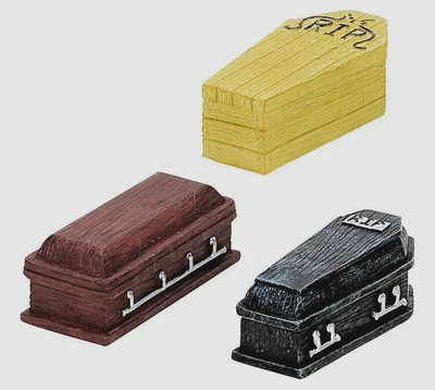 Lemax Spooky Town Set of 3  2'' Coffins #84393 New