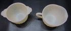 Old 1930's Fire King Glass Swirl Off-White Ivory Antique Cream and Sugar Set — photo 2