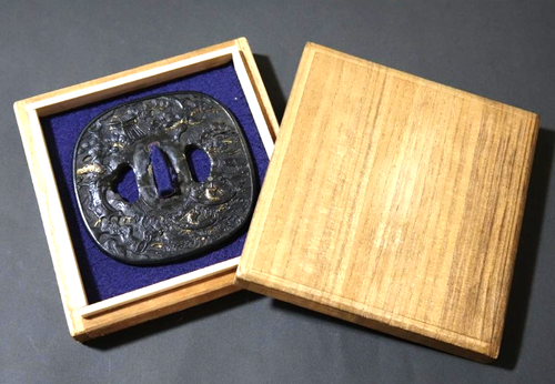 Tsuba Spada Giapponese Guardia di Yamado Rame Rosso Periodo Edo Dal GIAPPONE Antica JP - Foto 19 di 19