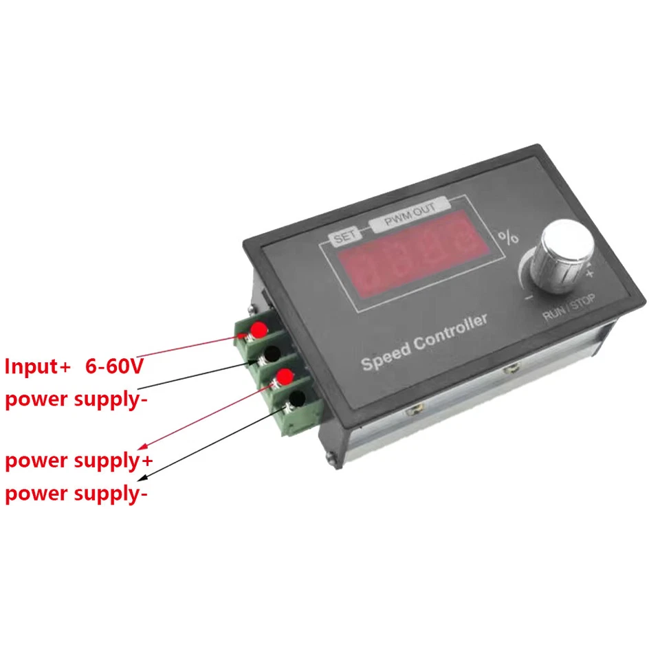 DC 6-60V 12V 24V 36V 48V 30A PWM DC Motor Speed Controller Ein/Aus Schalter - Bild 4 von 4