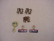 Vintage IKE Lapel Pins Tabs Earrings  Gold Tone          Fold Tab