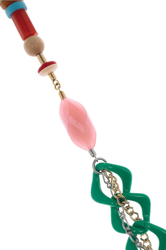 Cinturón DOLCE & GABBANA Cadena con Cuentas y Cuero Multicolor Talla 90 cm / 36" Nuevo sin Etiquetas Foto 3 de 4