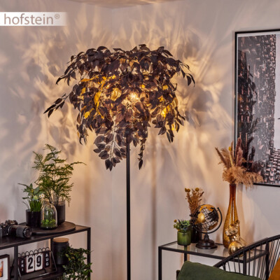 Wohn Schlaf Zimmer Raum Lampen schwarz/Gold Lichteffekt Steh Leuchte Schalter