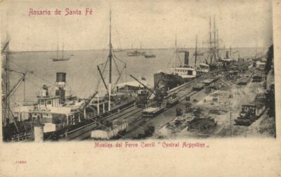 PC CPA ARGENTINIEN, MUELLES DEL FERRO CARRIL, alte Postkarte (b21494)