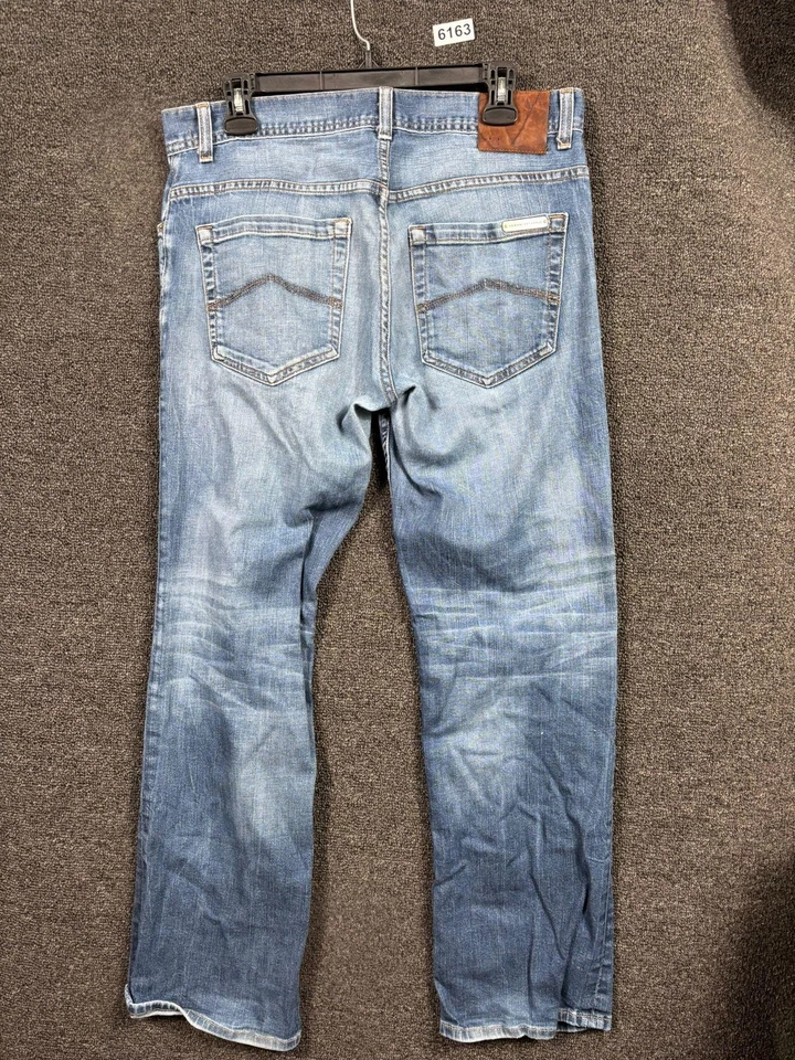 Pantalones de mezclilla Armani Exchange para hombre 33 cortos azules lavado claro pierna recta hechos en EE. UU. Foto 2 de 4