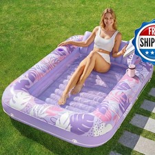 SLOOSH Inflatable Tanning Pool Lounger Float, 70" x 46" Pool Floats Adult