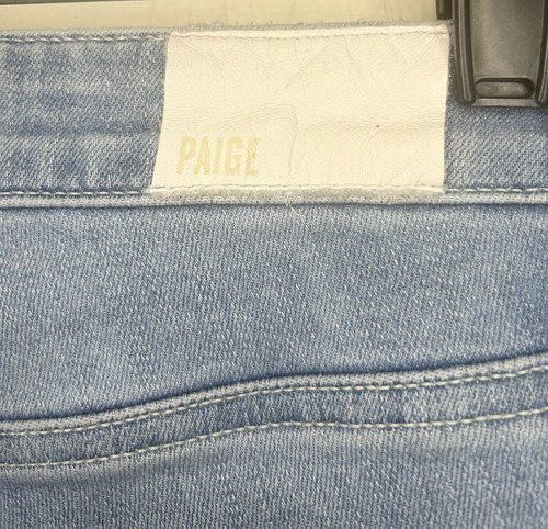 Paige Size 23 Blue Light-Wash 5-Pocket Belt-Loops Raw Hem Hoxton Ankle Jeans - Picture 7 of 12