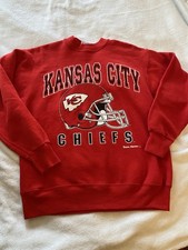 Vintage Kansas City Chiefs Sweatshirt Crewneck Size Med 90s Red. Hanes