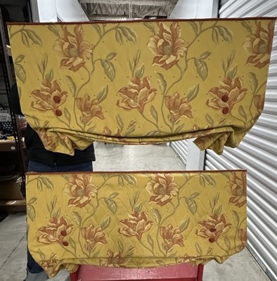 2 Custom Window Treatment Valance Cornices Gold Green Rust