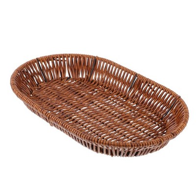 Reusable Imitation Rattan Oval Basket Multi Function Dessert Bread Storage Tray