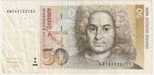 Germany Federal Republic 50 Mark Banknote 1989 Very Fine Condition Pick#1S5