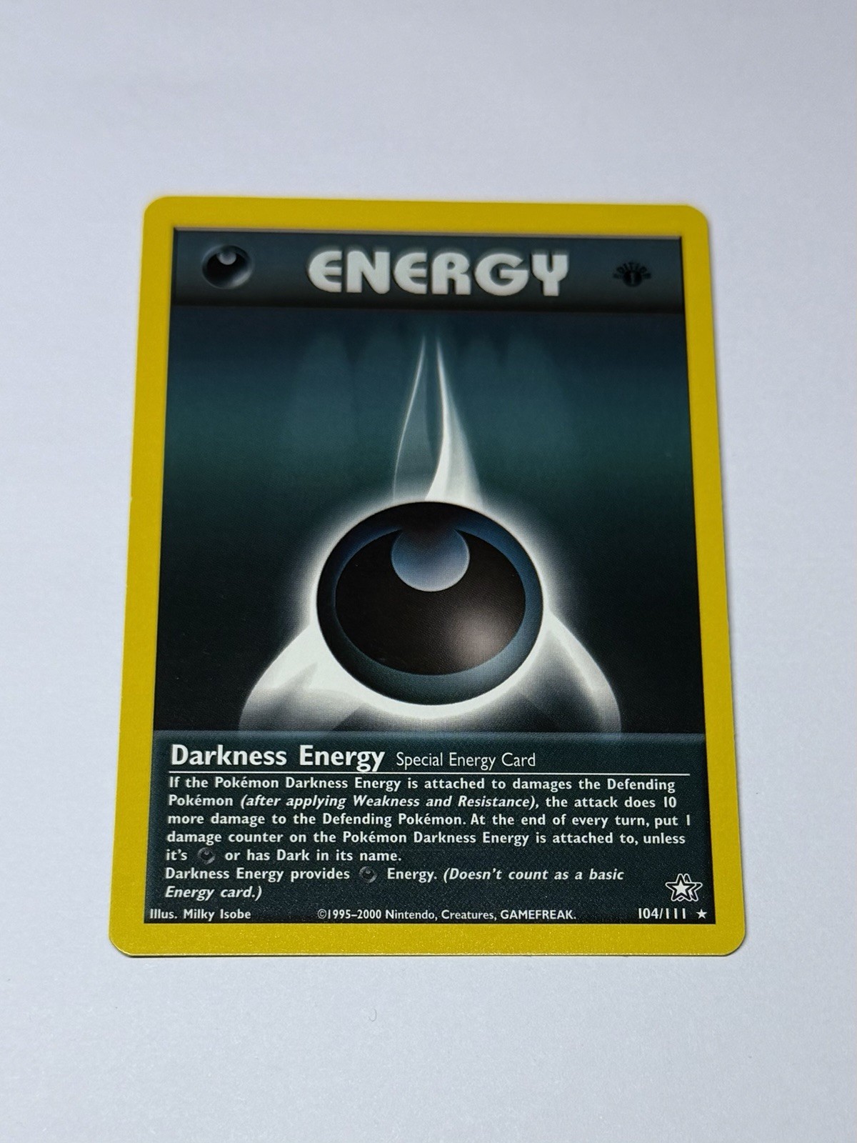Vintage Pokemon Card TCG Neo Genesis 104/111 Darkness Energy 1st Edition NM
